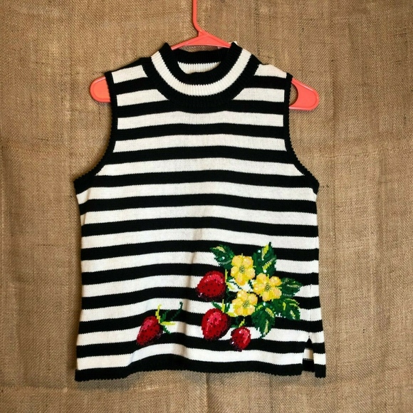 Marisa Christina Sweaters - Marisa Christina Sweater Tank SZ S Striped Floral